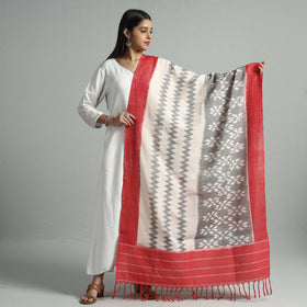 Multicolor - Pochampally Ikat Handloom Cotton Dupatta with Tassels 21
