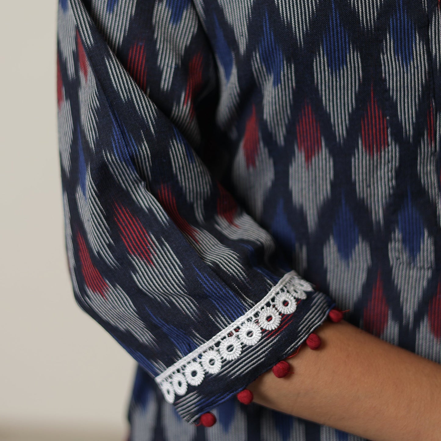  Pochampally Ikat Weave Cotton Straight Kurta 12 