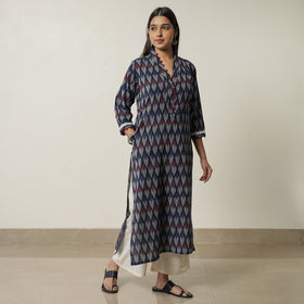  Pochampally Ikat Weave Cotton Straight Kurta 12 
