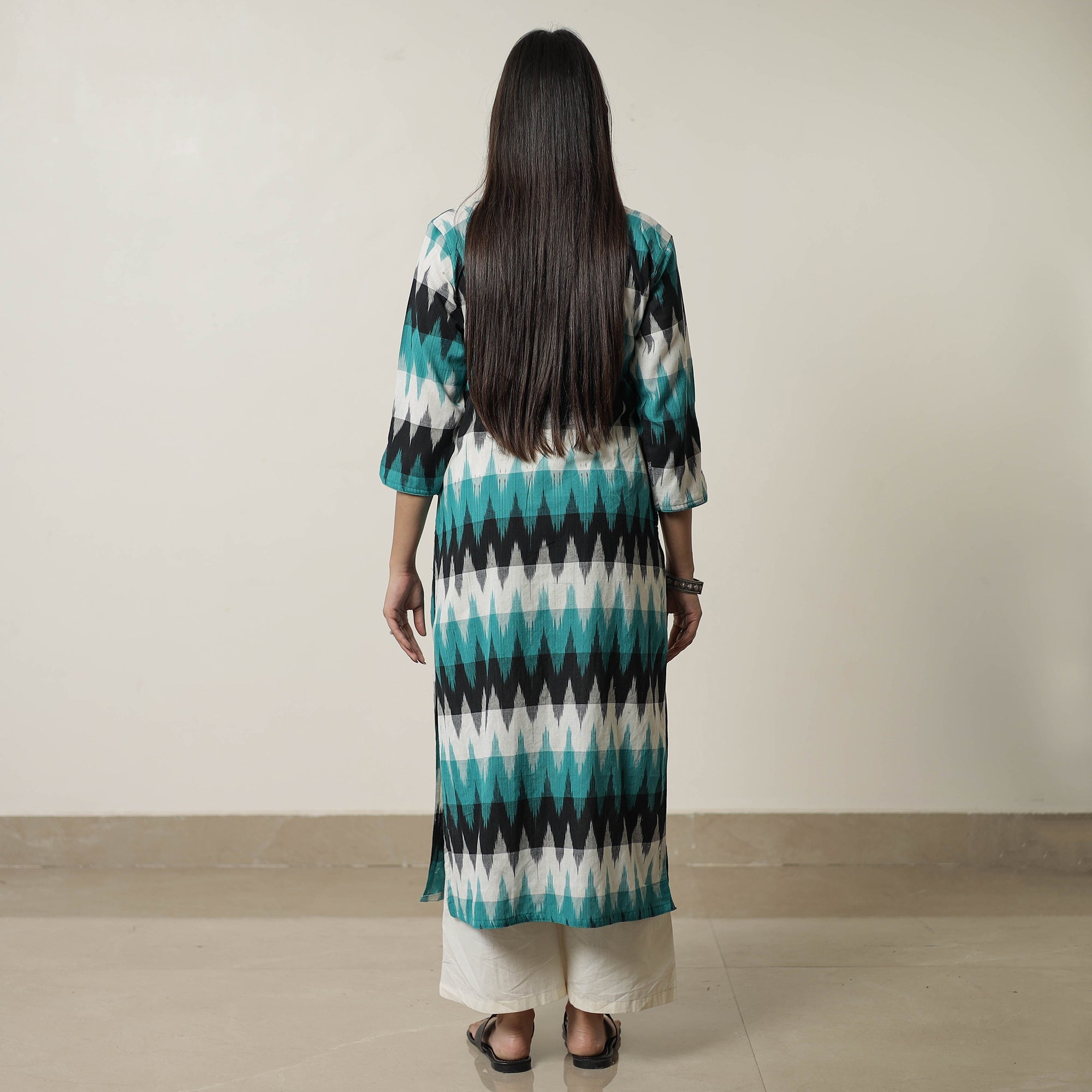 Buy Pochampally Ikat Weave Cotton Straight Kurta 15 Online at iTokri.com