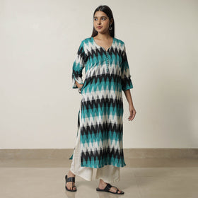 Buy Pochampally Ikat Weave Cotton Straight Kurta 15 Online at iTokri.com