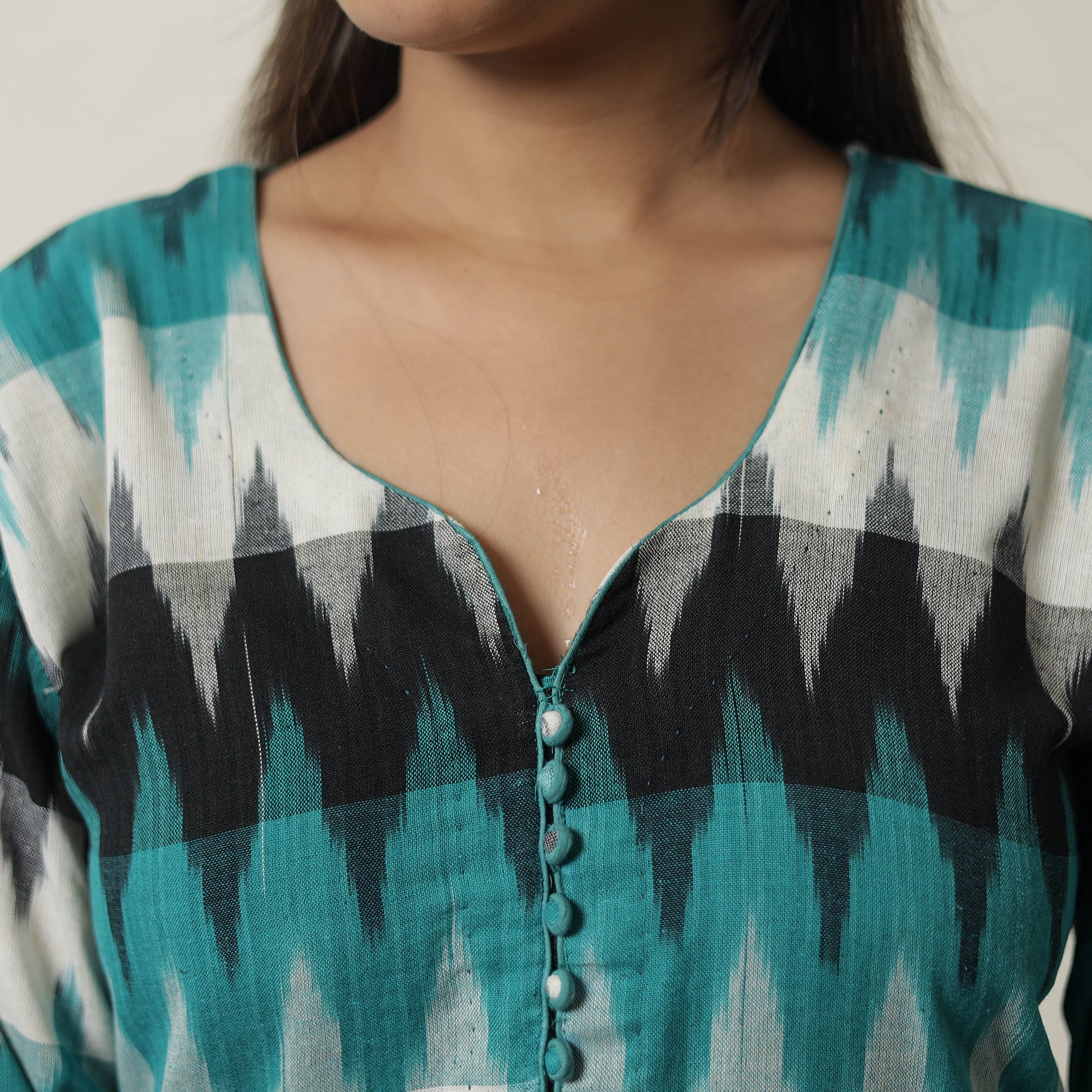 Buy Pochampally Ikat Weave Cotton Straight Kurta 15 Online at iTokri.com