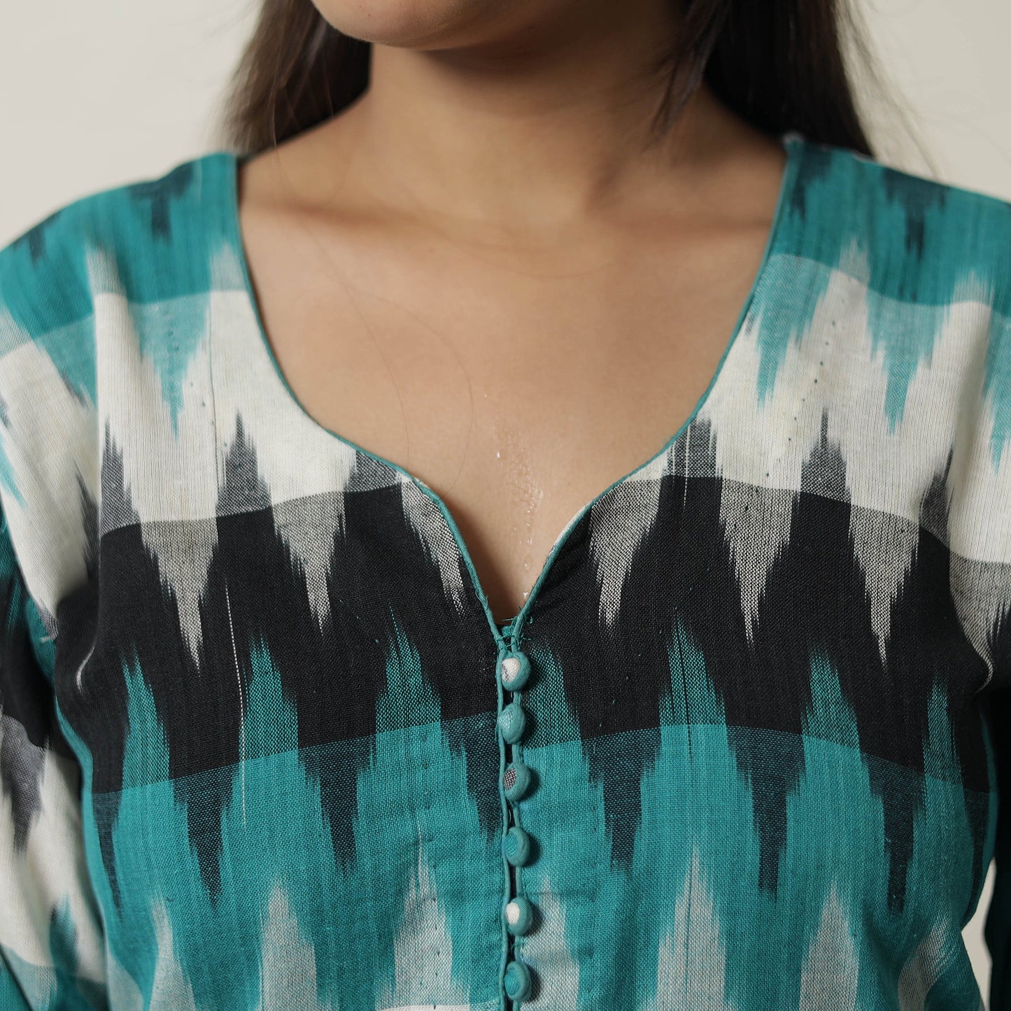 Buy Pochampally Ikat Weave Cotton Straight Kurta 15 Online at iTokri.com