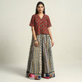 Multicolor - printed 24 kali patchwork cotton long skirt 03