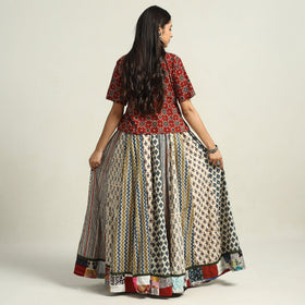 Multicolor - printed 24 kali patchwork cotton long skirt 03