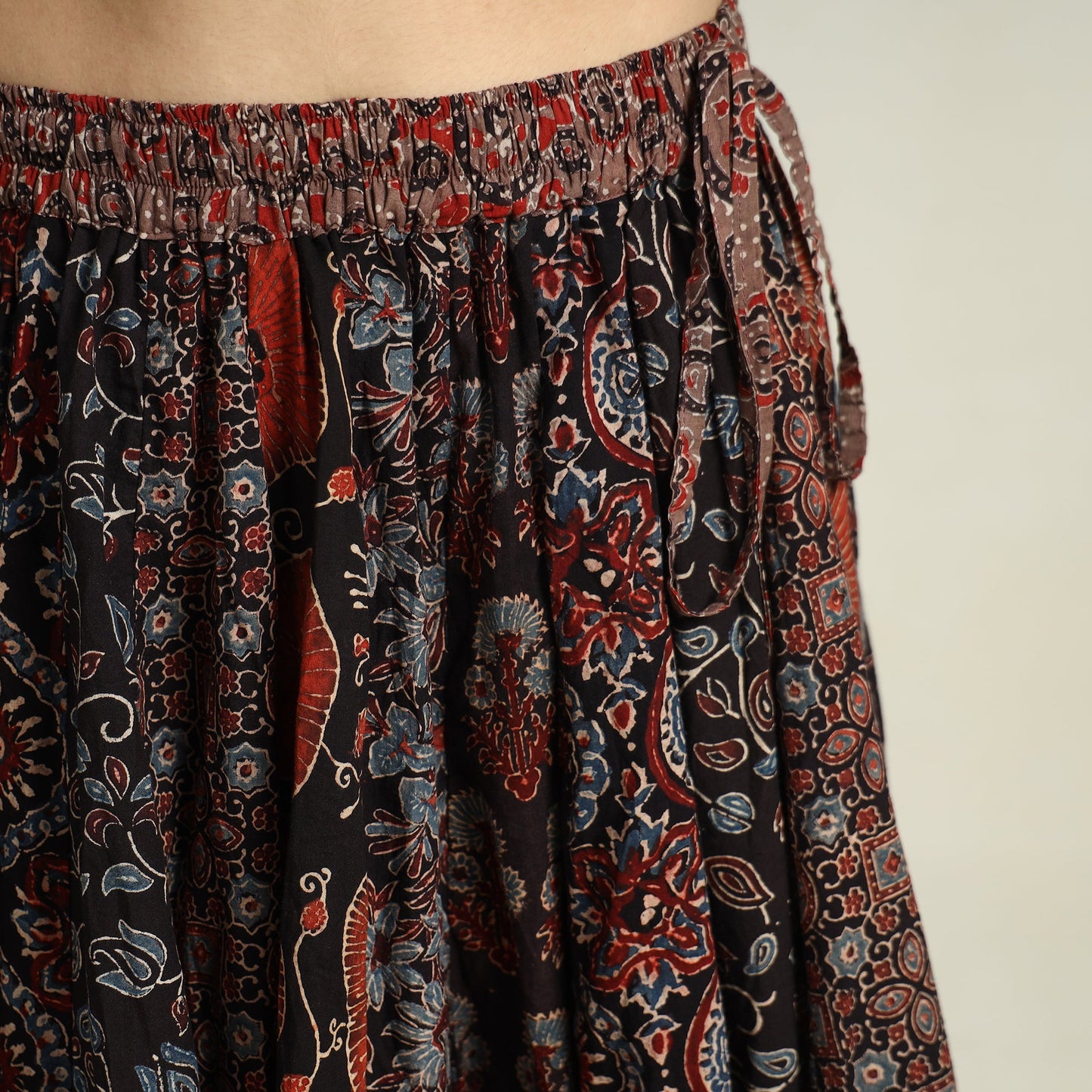 Multicolor - printed 24 kali patchwork cotton long skirt 26