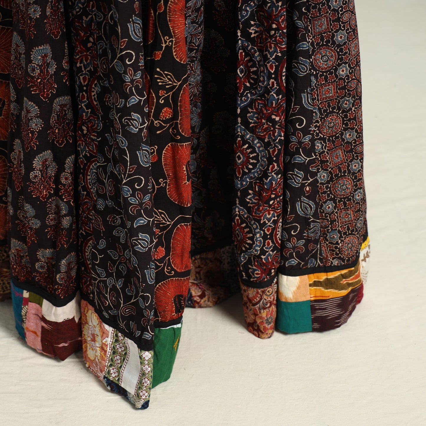 Multicolor - printed 24 kali patchwork cotton long skirt 26