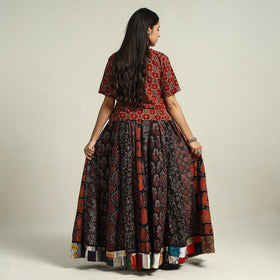 Multicolor - printed 24 kali patchwork cotton long skirt 26
