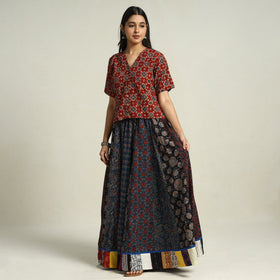 Multicolor - printed 24 kali patchwork cotton long skirt 27