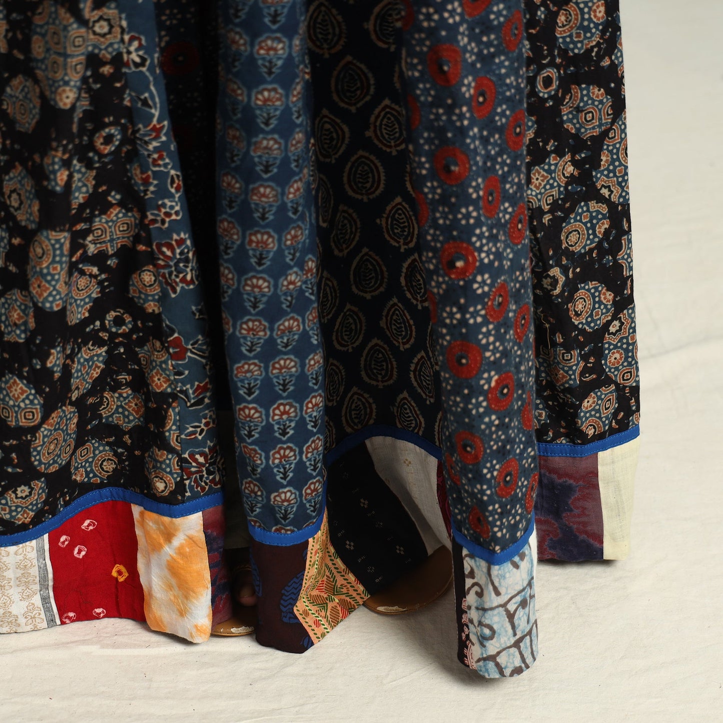 Multicolor - printed 24 kali patchwork cotton long skirt 27