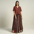 Multicolor - printed 24 kali patchwork cotton long skirt 31