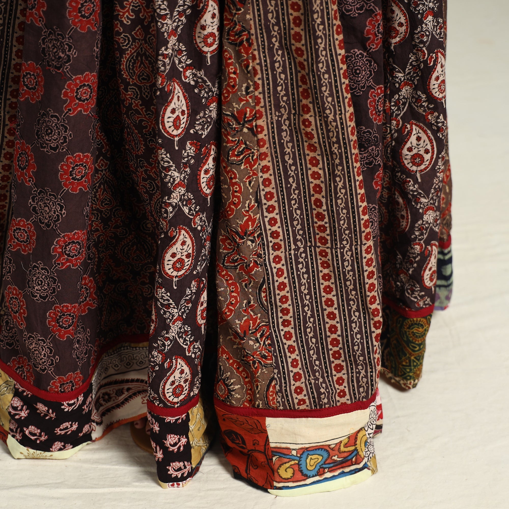Multicolor - printed 24 kali patchwork cotton long skirt 31