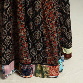 Buy Ajrakh Block Printed 24 Kali Patchwork Cotton Long Skirt 34 Online at iTokri.com