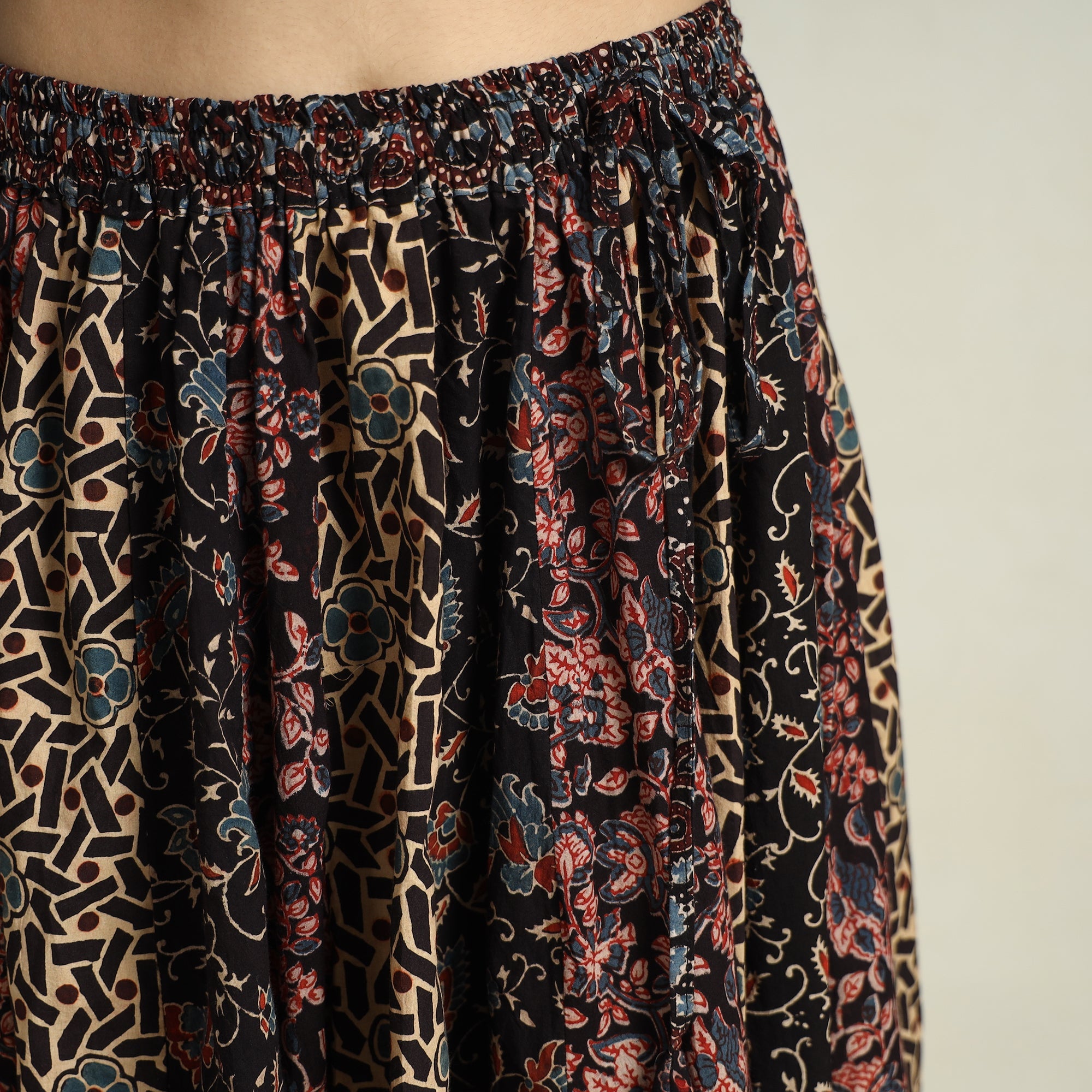  Ajrakh Block Printed 24 Kali Patchwork Cotton Long Skirt 40 
