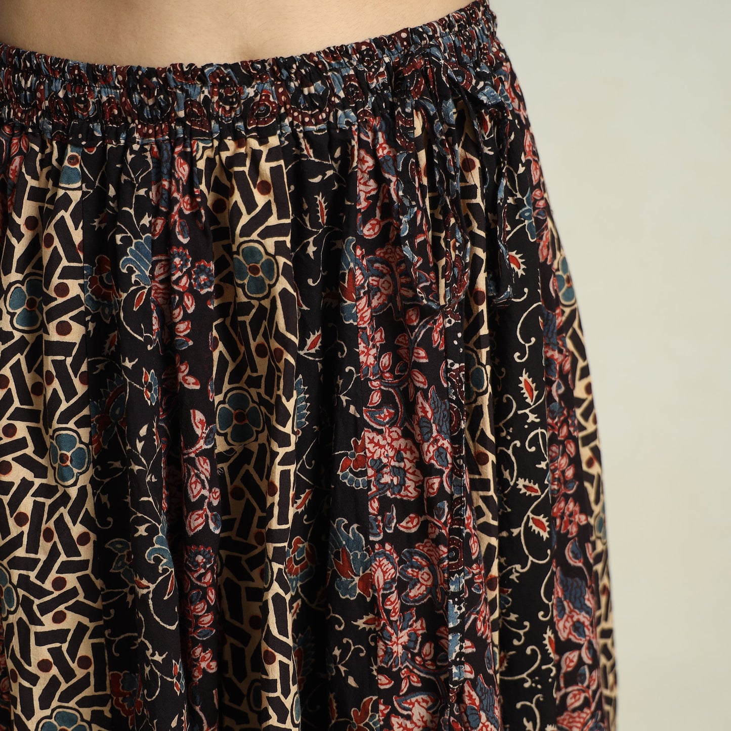  Ajrakh Block Printed 24 Kali Patchwork Cotton Long Skirt 40 
