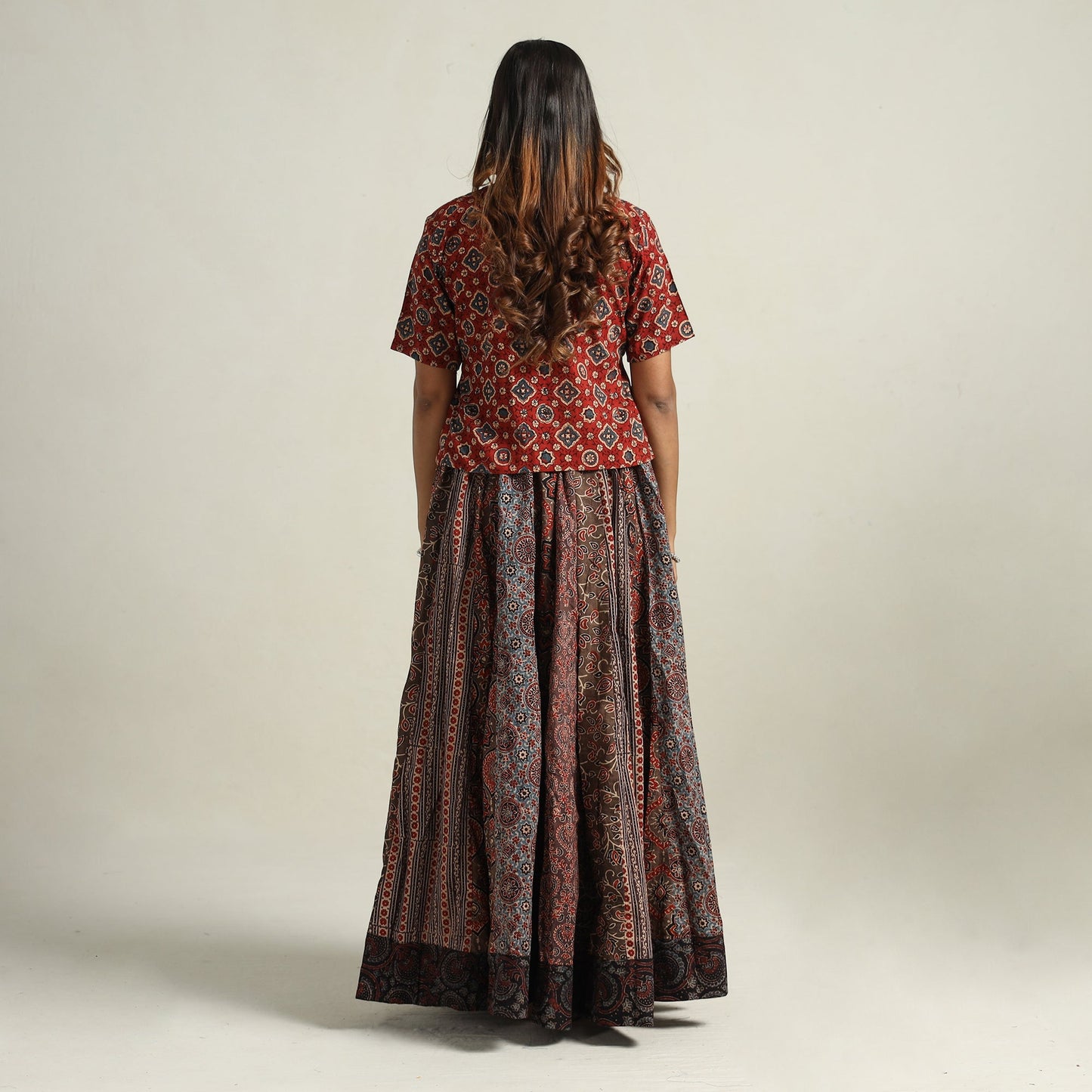 Ajrakh Patchwork Skirt 