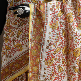 Multicolor - printed chanderi silk sanganeri saree