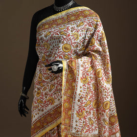 Multicolor - printed chanderi silk sanganeri saree