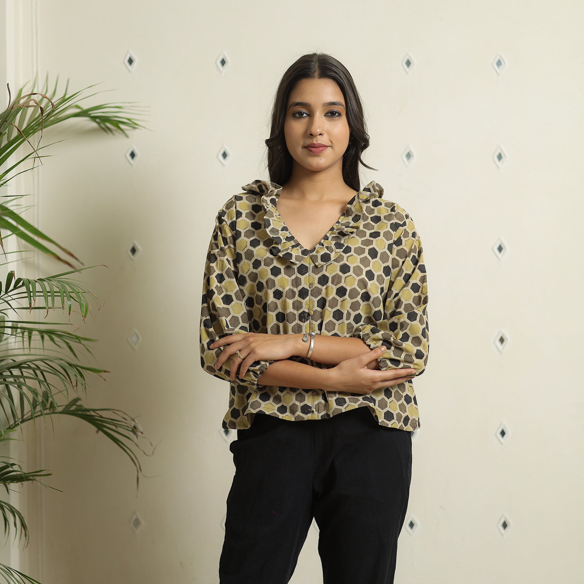  Ajrakh Block Printed Cotton Crop Top 05 