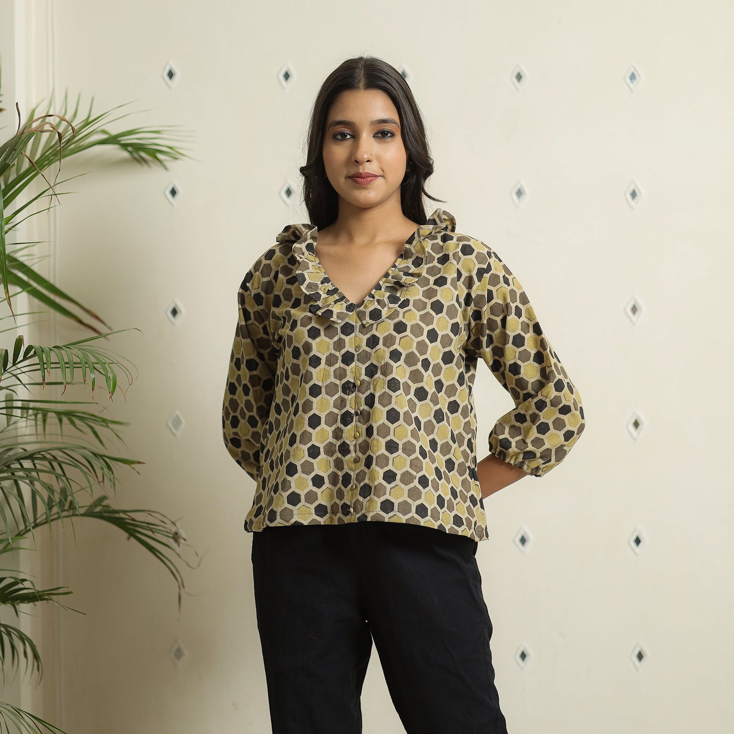  Ajrakh Block Printed Cotton Crop Top 05 