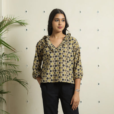  Ajrakh Block Printed Cotton Crop Top 05 