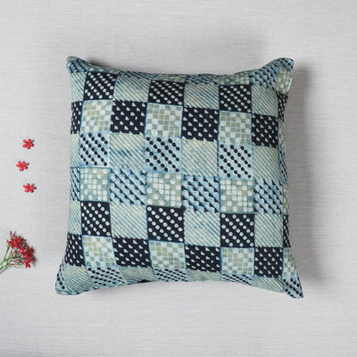 Multicolor Ajrakh Block Printed Cotton Cushion Cover
