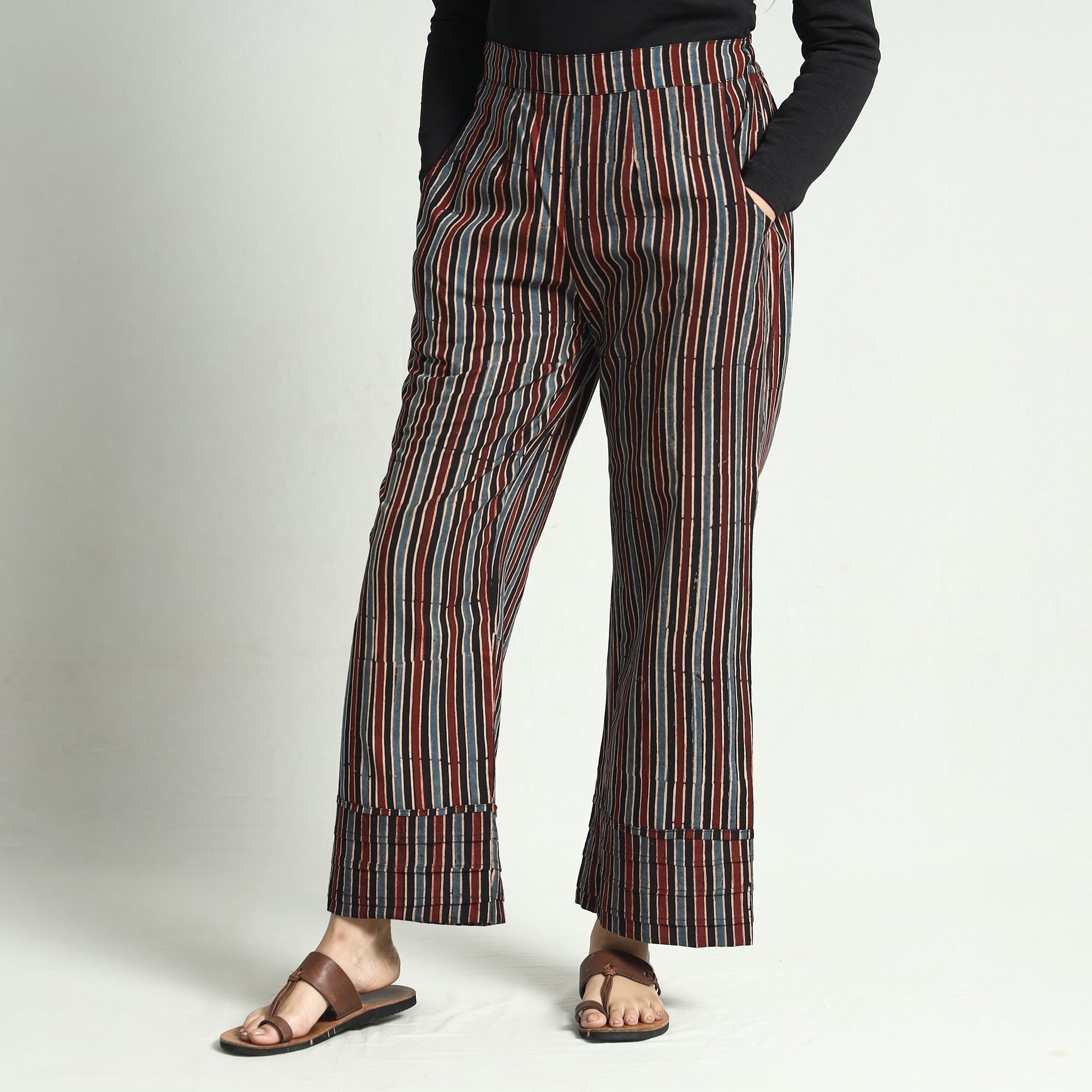 Multicolor - printed cotton elasticated palazzo