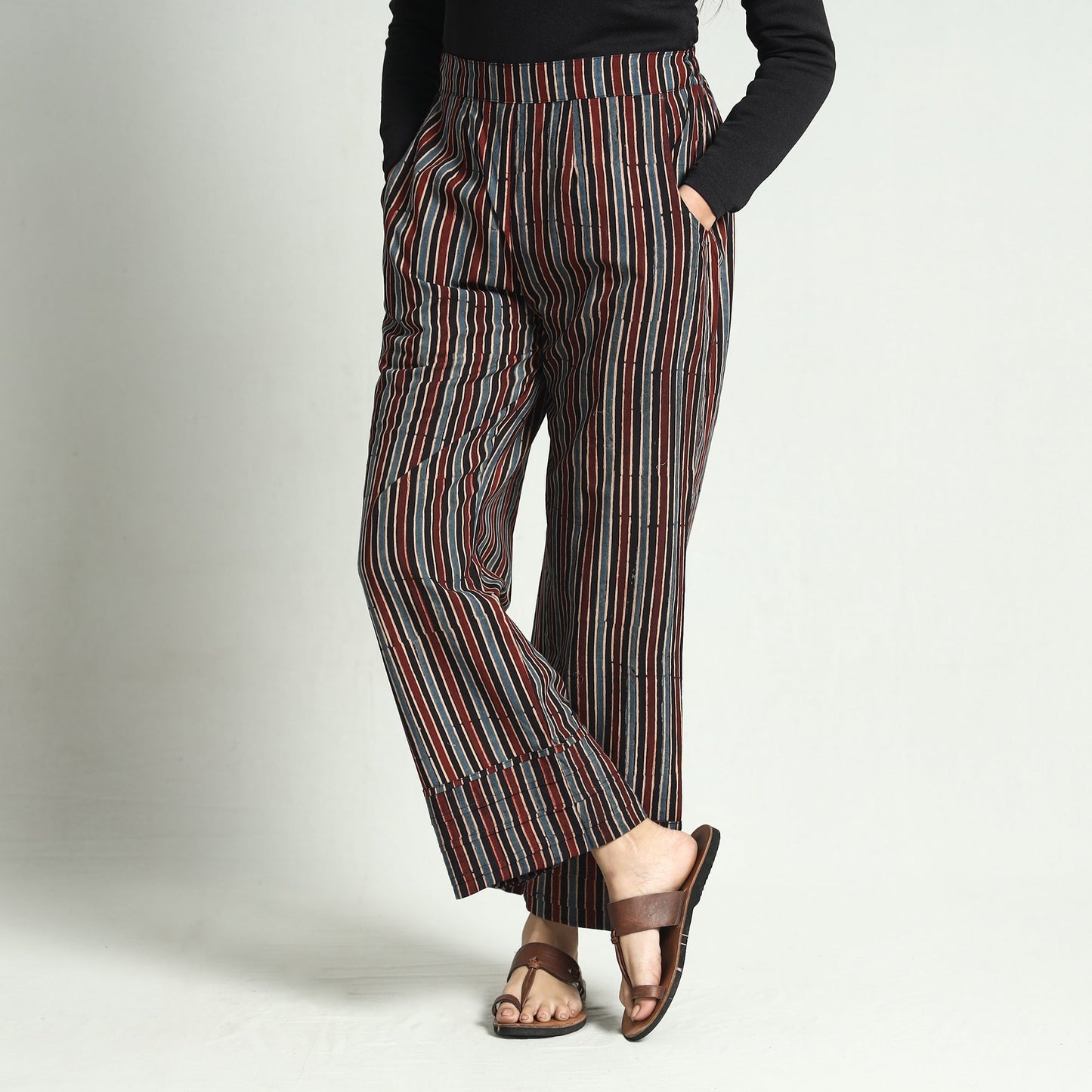 Multicolor - printed cotton elasticated palazzo