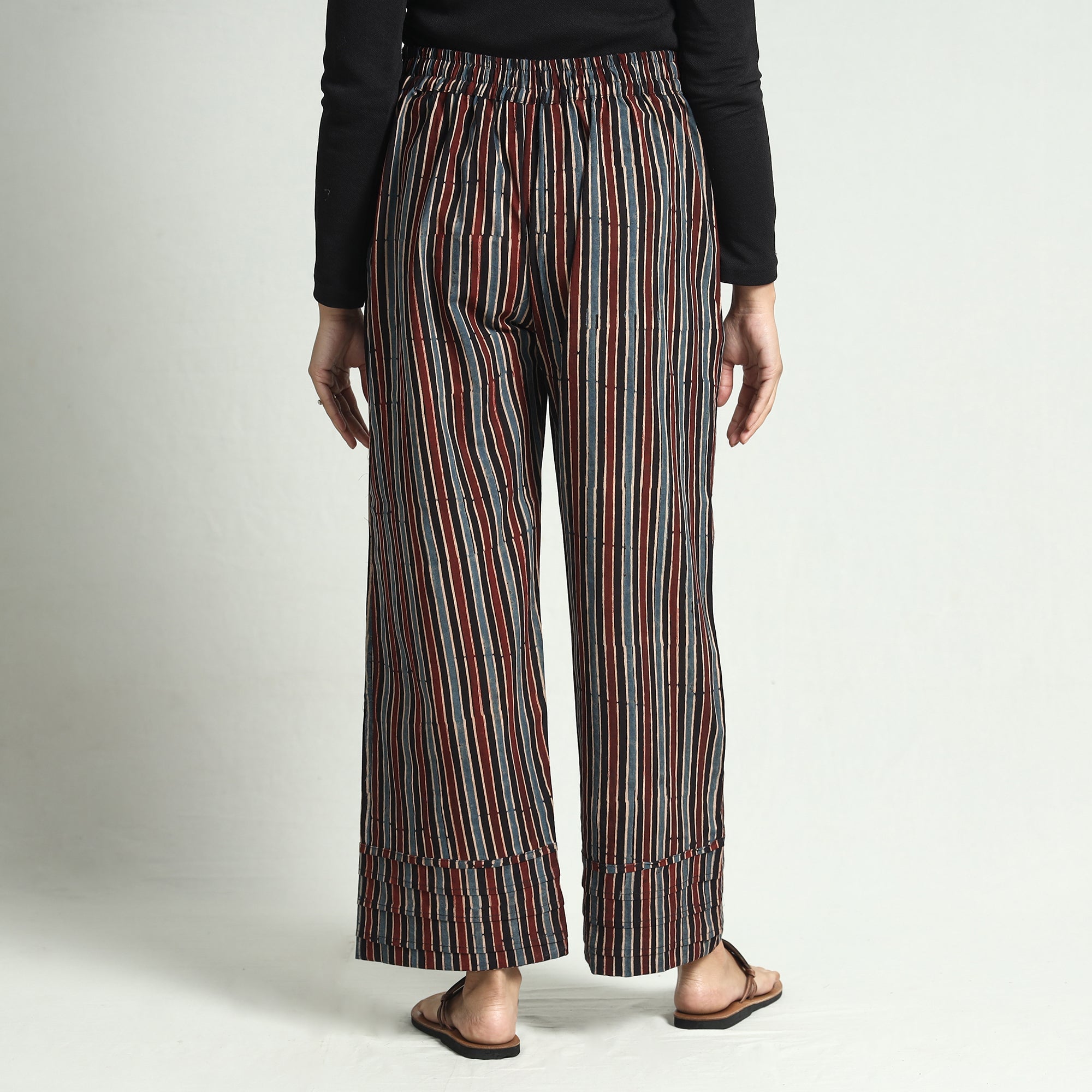 Multicolor - printed cotton elasticated palazzo