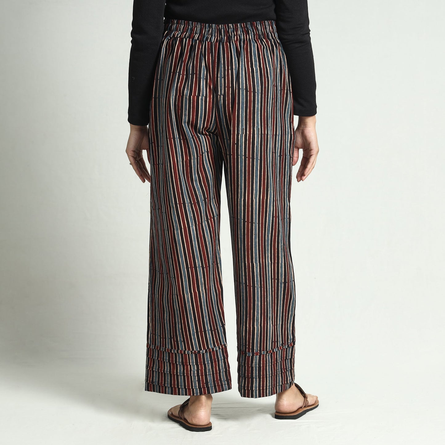 Multicolor - printed cotton elasticated palazzo