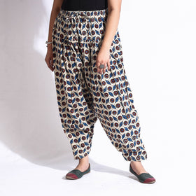 Buy Ajrakh Block Print Cotton Elasticated Salwar Online at iTokri.com