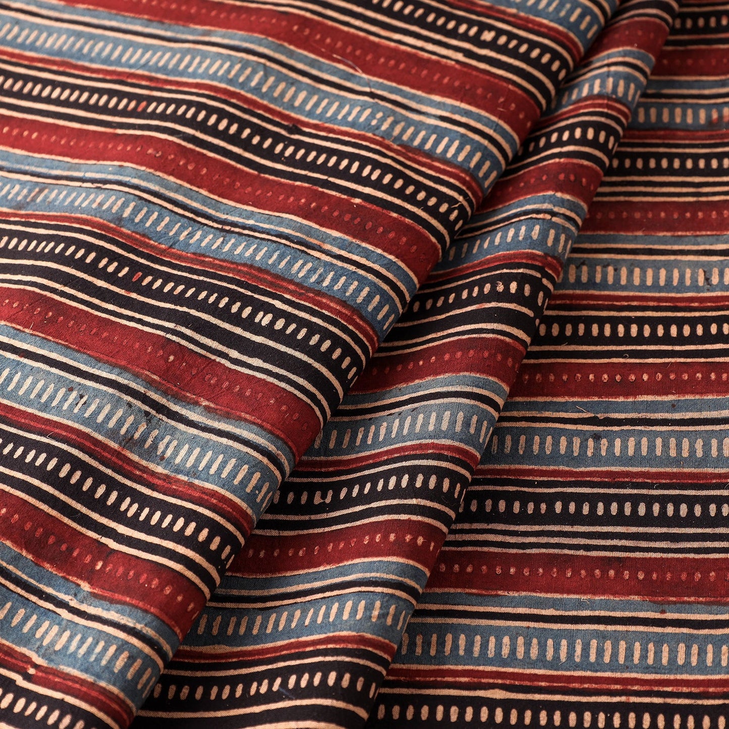 Multicolor - Ajrakh Block Printed Cotton Fabric 10