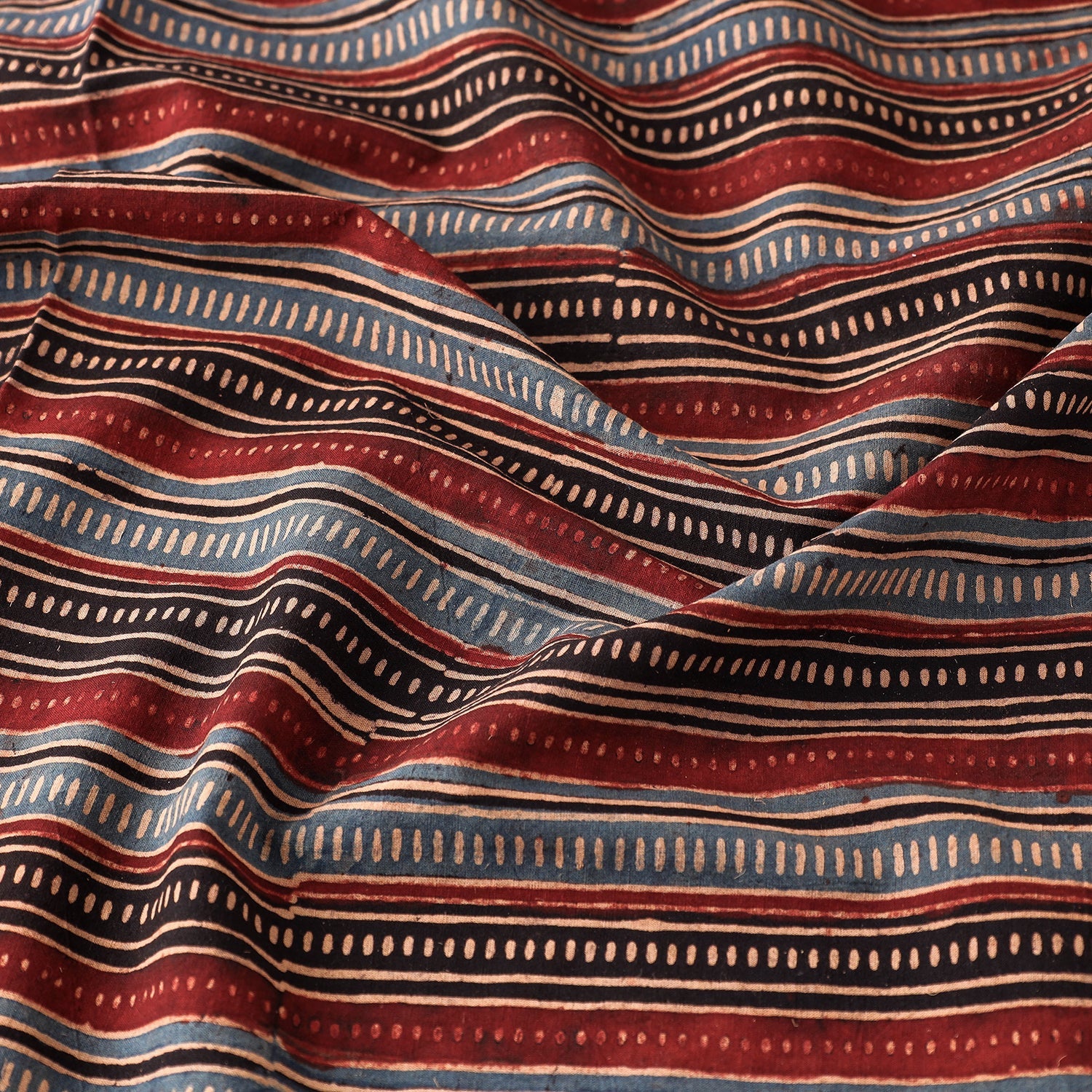 Multicolor - Ajrakh Block Printed Cotton Fabric 10