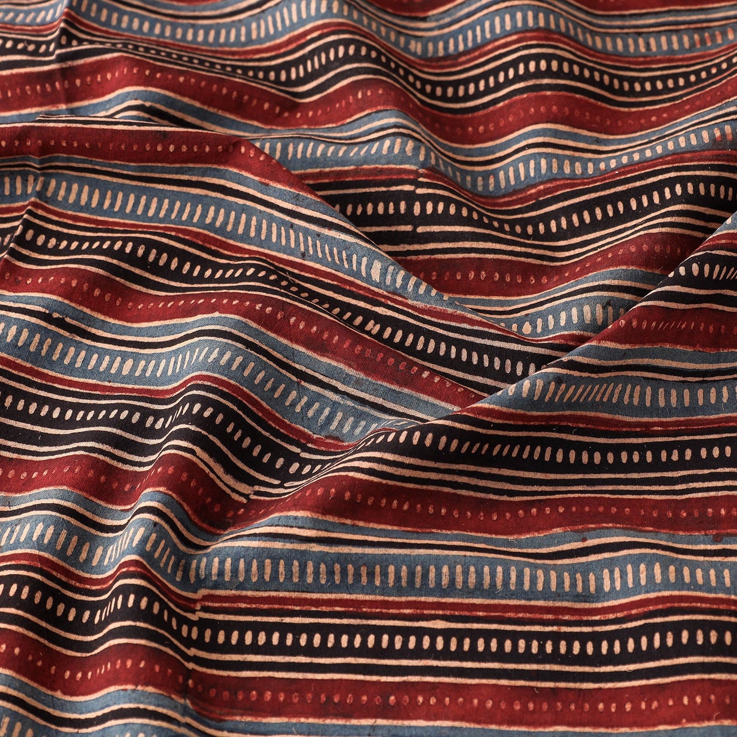 Multicolor - Ajrakh Block Printed Cotton Fabric 10