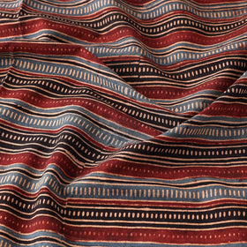 Multicolor - Ajrakh Block Printed Cotton Fabric 10