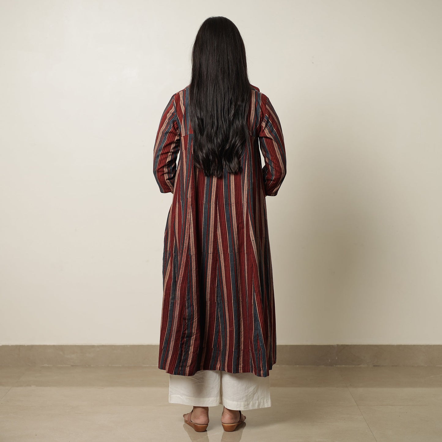 Multicolor - Ajrakh Block Printed Cotton Flared Kurta 07