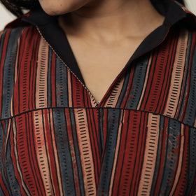 Multicolor - Ajrakh Block Printed Cotton Flared Kurta 07