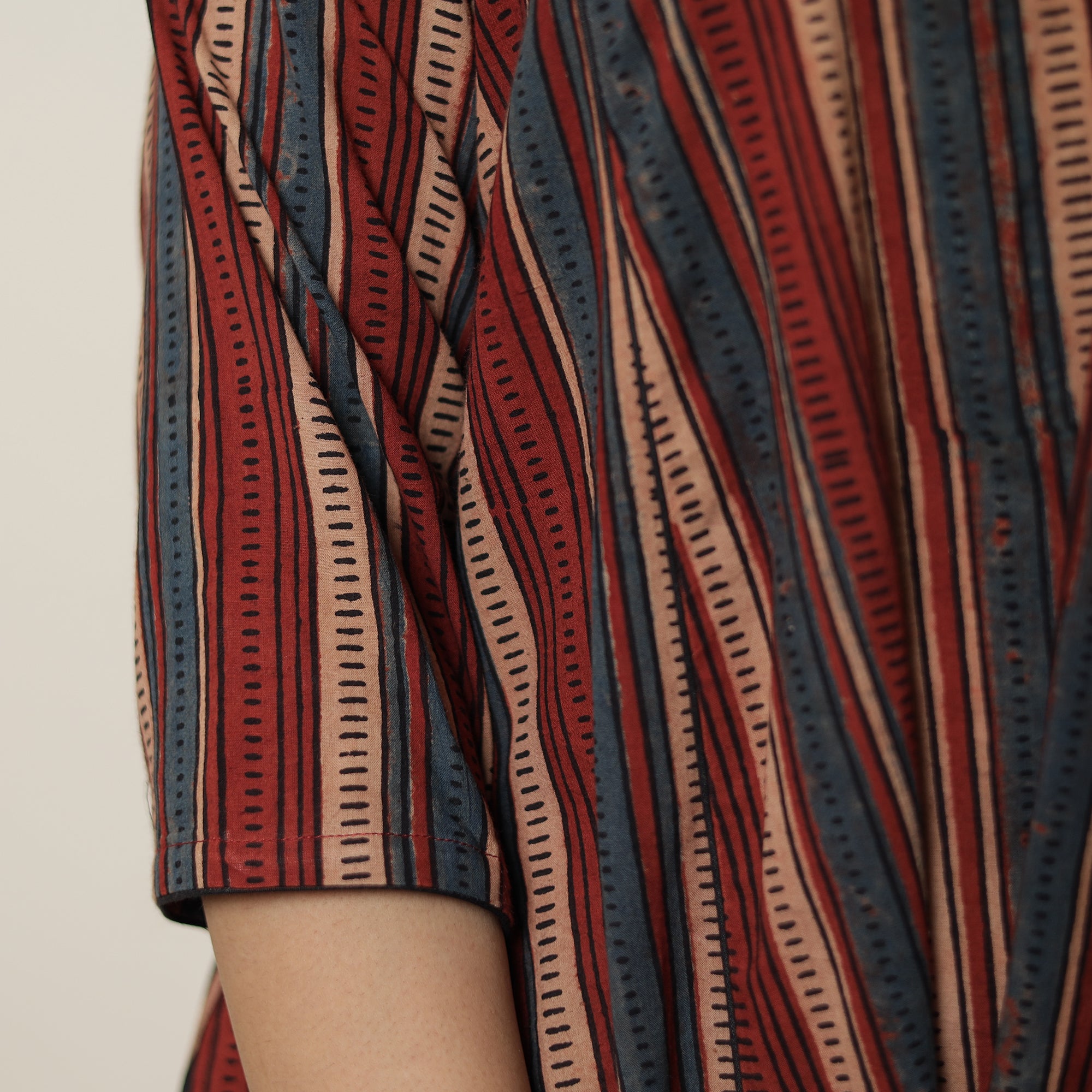 Multicolor - Ajrakh Block Printed Cotton Flared Kurta 07