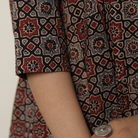  Ajrakh Block Printed Cotton Flared Kurta for Women