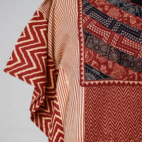 Buy Ajrakh Block Printed Cotton Kaftan with Tie-Up Waist Online l iTokri.com