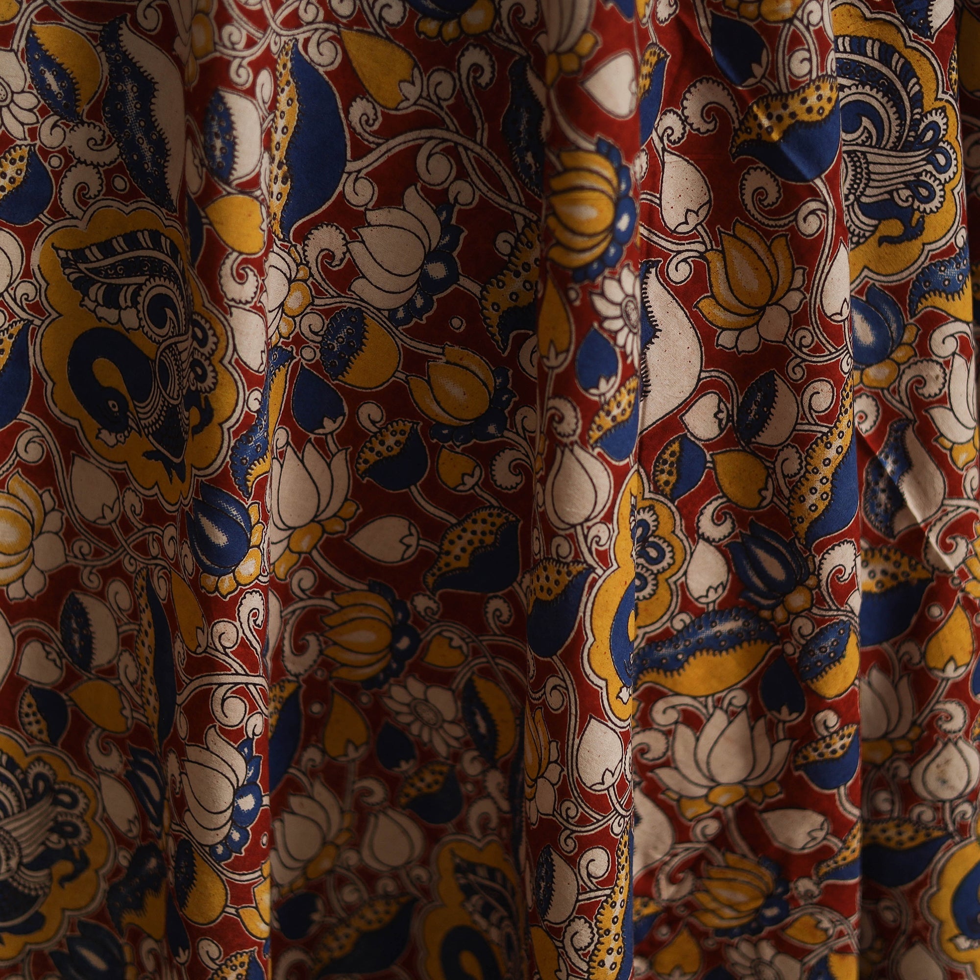 Printed cotton kalamkari fabric 02 - handcrafted