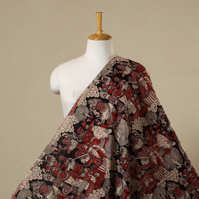 Multicolor - printed cotton kalamkari fabric 04