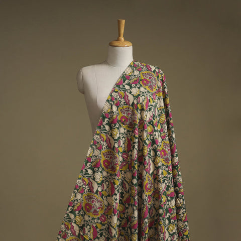 Printed cotton kalamkari fabric 11 - handcrafted