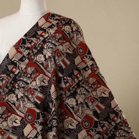 Multicolor - printed cotton kalamkari fabric 11