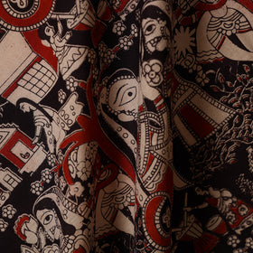Multicolor - printed cotton kalamkari fabric 11