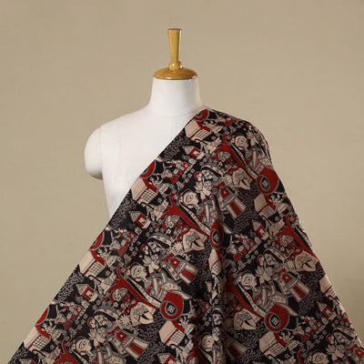 Multicolor - printed cotton kalamkari fabric 11