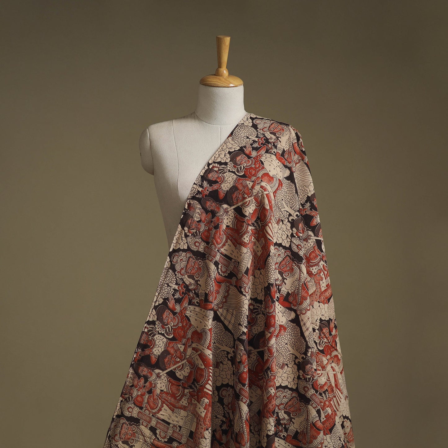 Printed cotton kalamkari fabric 16 - handcrafted