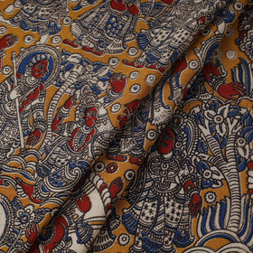Printed cotton kalamkari fabric 19 - handcrafted