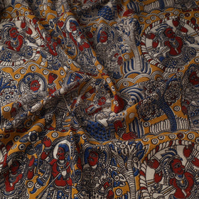 Printed cotton kalamkari fabric 19 - handcrafted