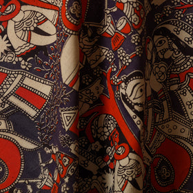Multicolor - printed cotton kalamkari fabric 28